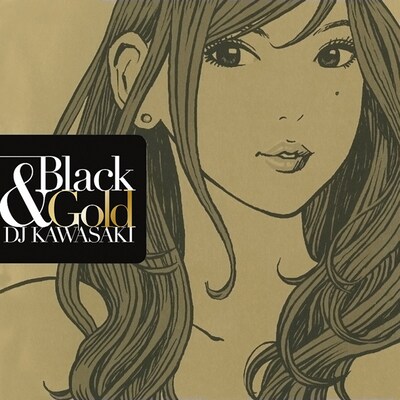 江口寿史のイラストがインパクトたっぷりのアルバム「BLACK&GOLD」ジャケット。