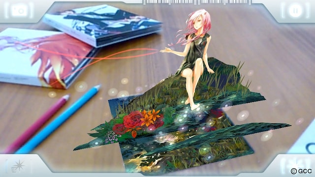 「ギルティクラウンARアプリ」を使って見たEGOISTの1stシングル「Departures～あなたにおくるアイの歌～」CDジャケット。