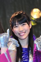 イベント前の会見より、高城れに（ももいろクローバーZ）。