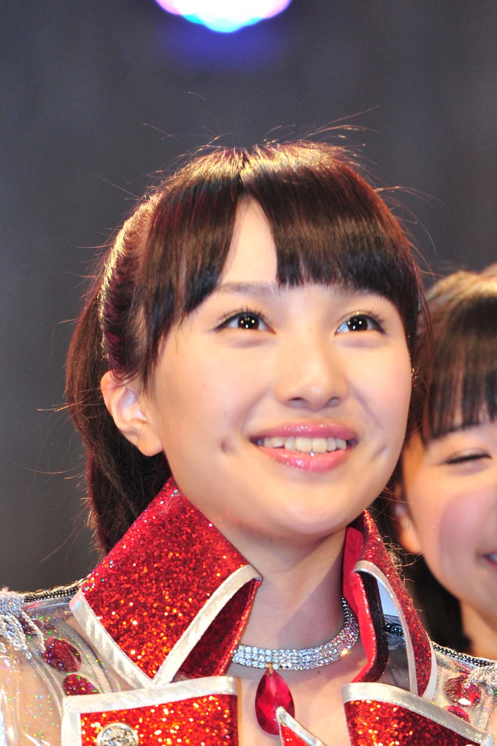 イベント前の会見より、百田夏菜子（ももいろクローバーZ）。