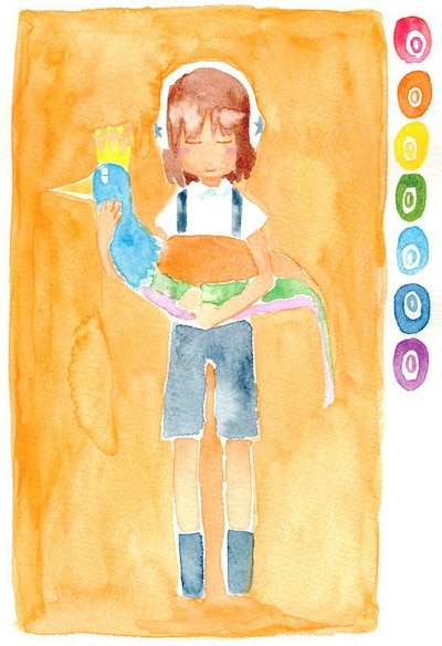 あらゐけいいちの描き下ろしによる相沢舞のイラスト。