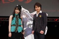イベント「BLOOD-"C"arnival」の模様。左が更衣小夜役の水樹奈々で、右が七原文人役の野島健児。(C)2012 Production I.G, CLAMP/Project BLOOD-C Movie