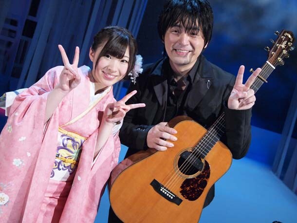 岩佐美咲×押尾コータロー「無人駅」収録現場の模様。