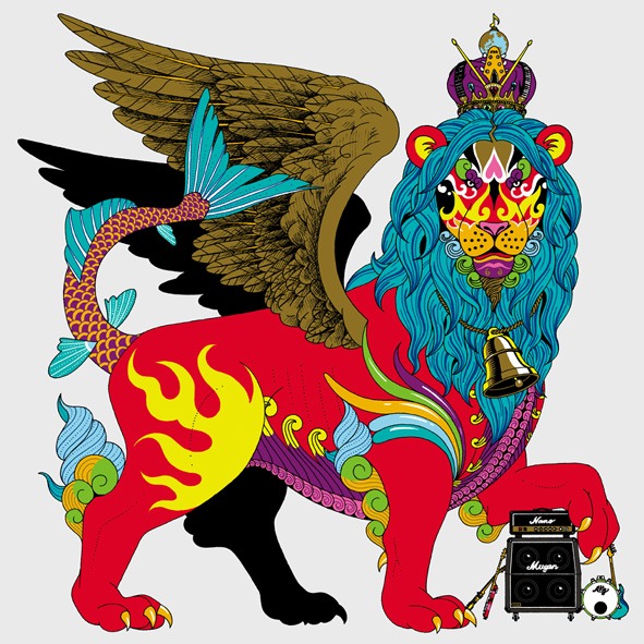 中村佑介が描き下ろした「NANO-MUGEN FES.2012」ロゴ。