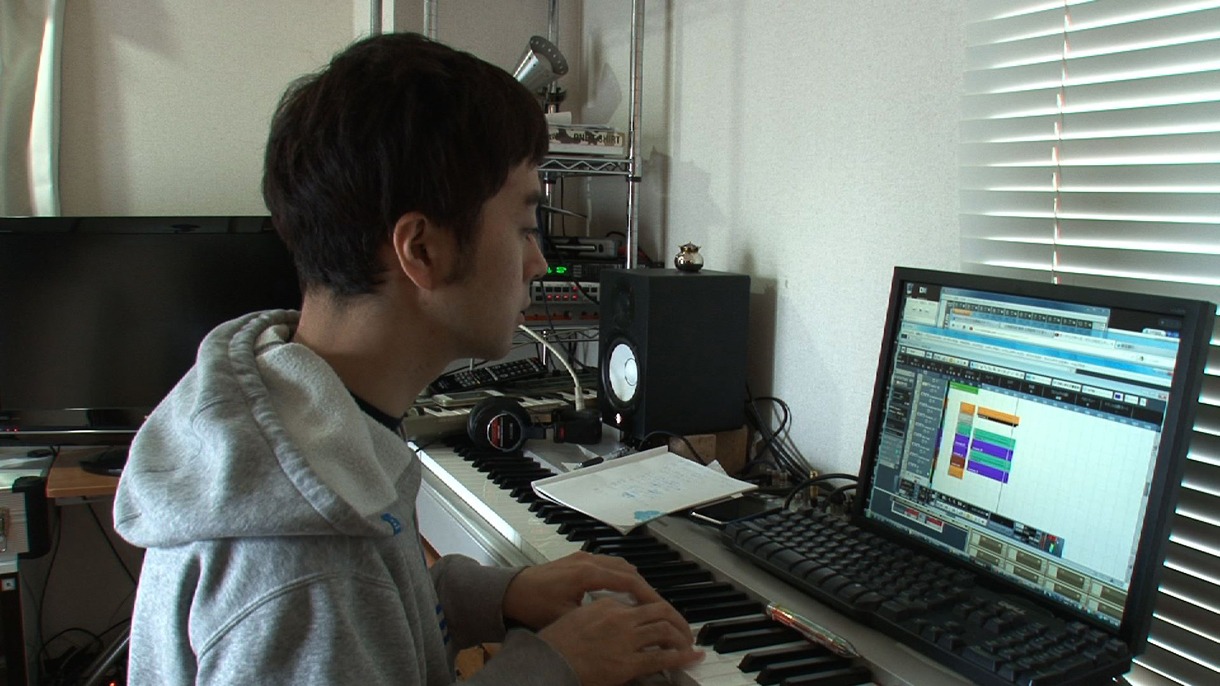 楽曲制作の様子。
