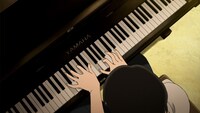 松永のピアノプレイを元にしたアニメ内の演奏シーン。(C)小玉ユキ・小学館 /「坂道のアポロン」製作委員会