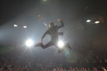 締めくくりの大ジャンプを決める大森はじめ（Photo by 野田雅之）。