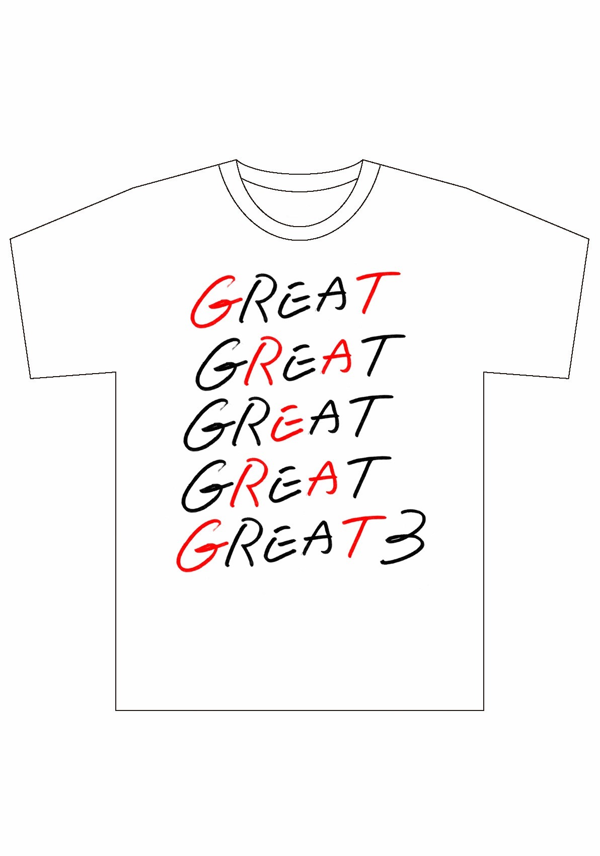 「GREAT3ロゴ」Tシャツデザイン