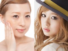 左から、メイク前の三浦サリー、メイク後の三浦サリー。