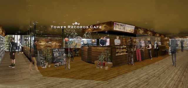 2Fに登場する「TOWER RECORDS CAFE」イメージ。