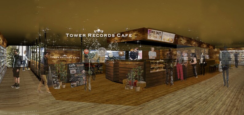 2Fに登場する「TOWER RECORDS CAFE」イメージ。