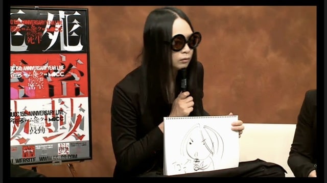 「『茫然自失』での逹瑯のマイクの位置はどこでしょう？」という問題に見事なイラストで回答する逹瑯。