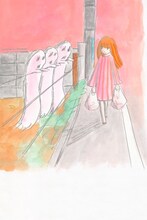 郵便盤封入特典のやくしまるえつこイラストハガキ