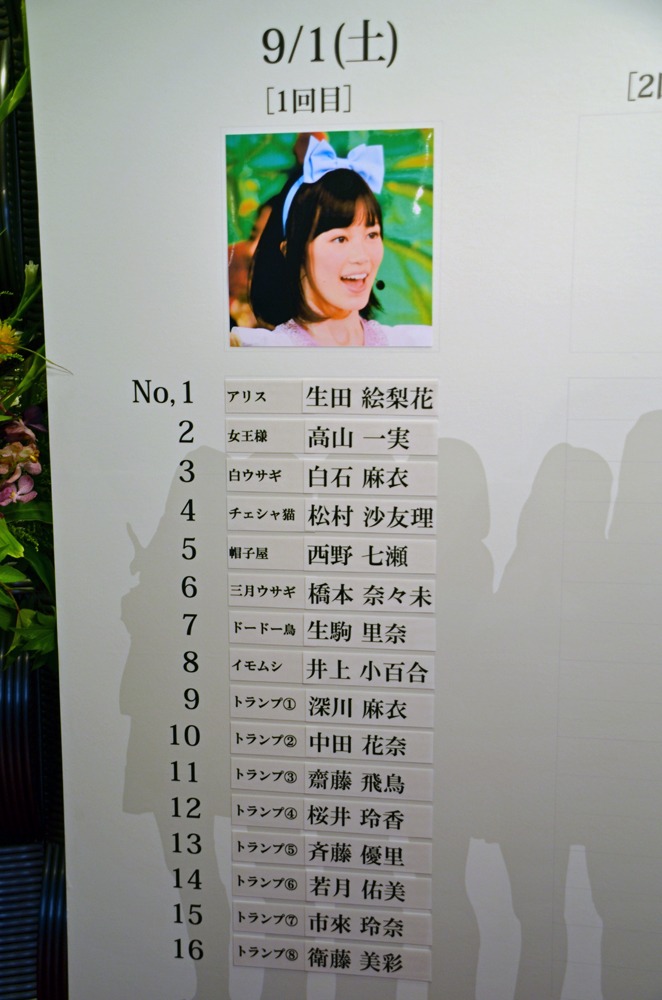今週の人気の画像4位は「乃木坂46初公演ついに開幕、初回センターは生田絵梨花」より、キャスト一覧。