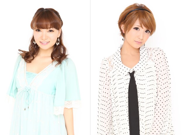 保田圭（写真左）と矢口真里（右）。