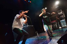 左からMMM（stillichimiya）と田我流。（Photo by 雨宮透貴）