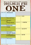 「Mary Joy Recordings & UNIT presents "ONE"」タイムテーブル