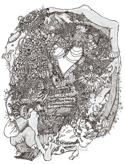 「たむらてん」に展示されるたむらぱんの作品。