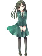 ナチュラルメイクの清楚でおっとりした人（グリーン / 清楚担当）のイメージイラスト。