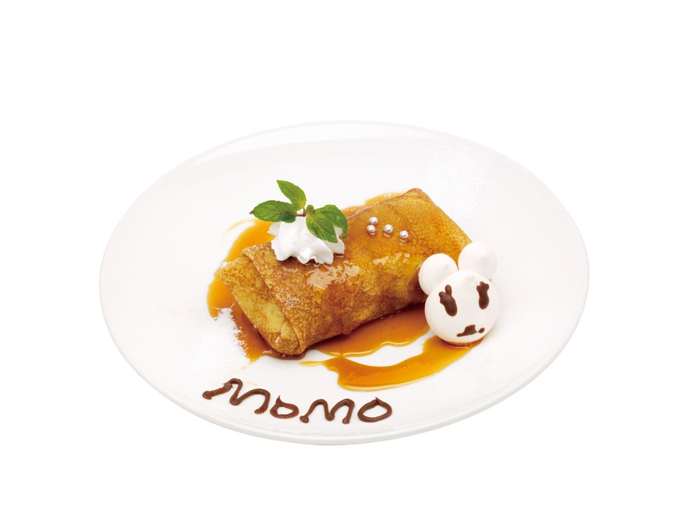 「モモカフェ」オリジナルメニューのタイニーアマン風クレープ。