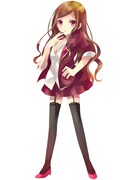 微ギャルメイクの知的なお姉さん（レッド / 仕切り担当）のイメージイラスト。