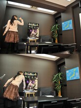 ほっちゃんがダーツを放った瞬間。