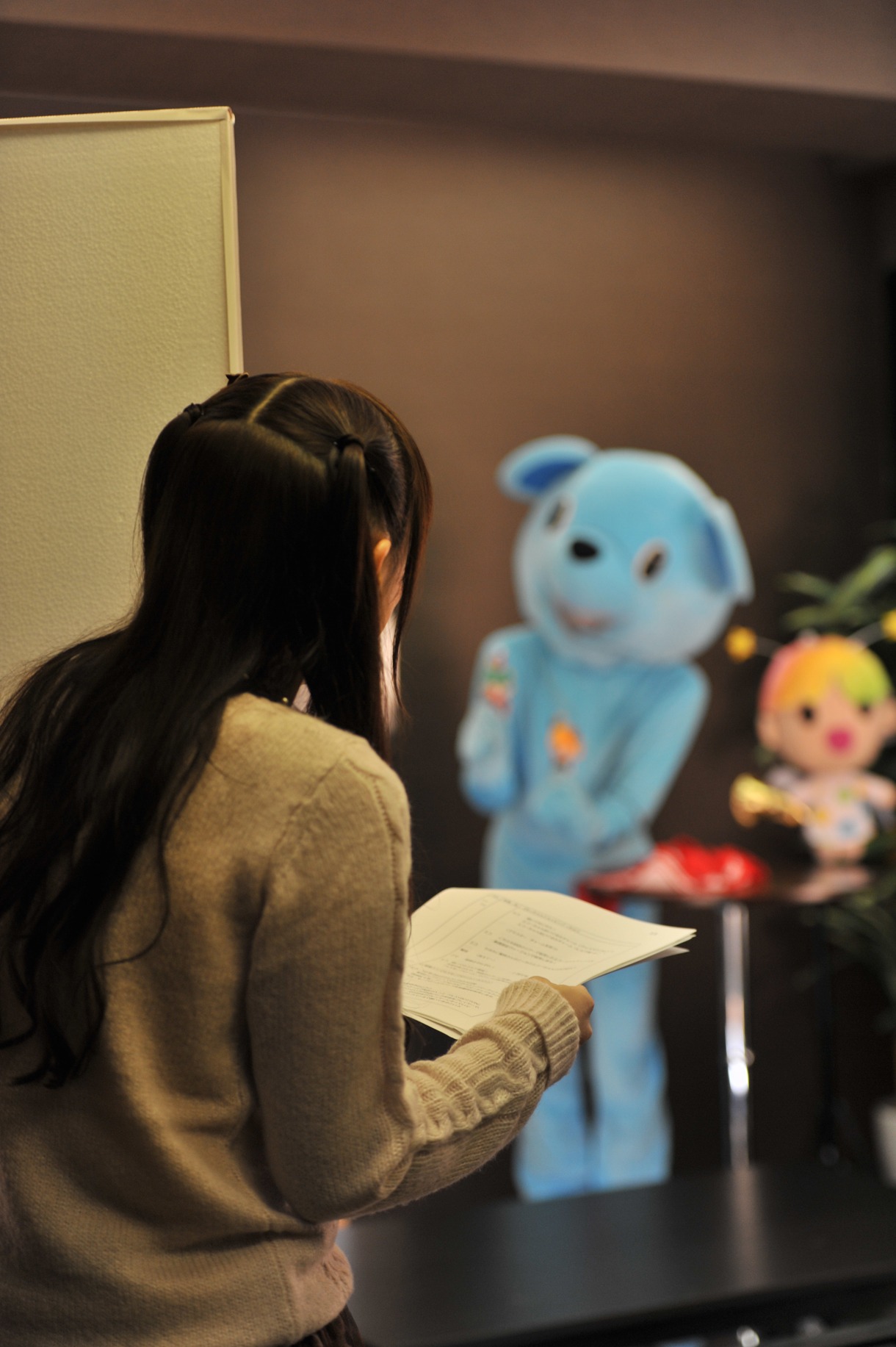 エコーちゃん＆クマスターによるグッズ紹介の舞台裏。