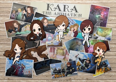 「～KARA THE ANIMATION～（仮）」のメインビジュアル。画像左からギュリ、ハラ、ニコル、スンヨン、ジヨン。（C）SBS VIACOM・DSP MEDIA・DONGWOO A＆E