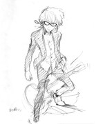 ハンサムケンヤ「ブラックフレーム」アートワークのイメージラフ。