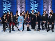 トーク収録時のオフショット。