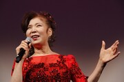 八代亜紀。1月16日に行われた映画「ジャズ・シンガー」特別上映会の様子。