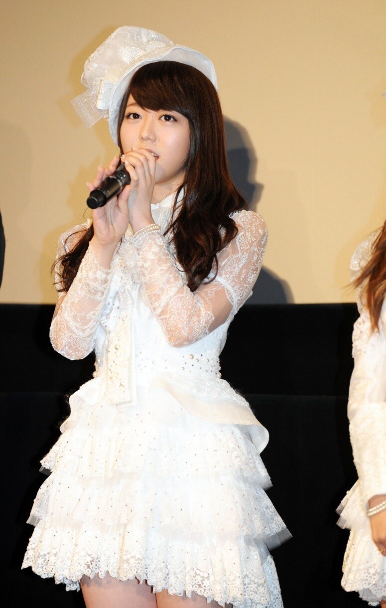 写真は1月21日に行われた映画「DOCUMENTARY OF AKB48 NO FLOWER WITHOUT RAIN 少女たちは涙の後に何を見る？」完成披露試写会での峯岸みなみ。