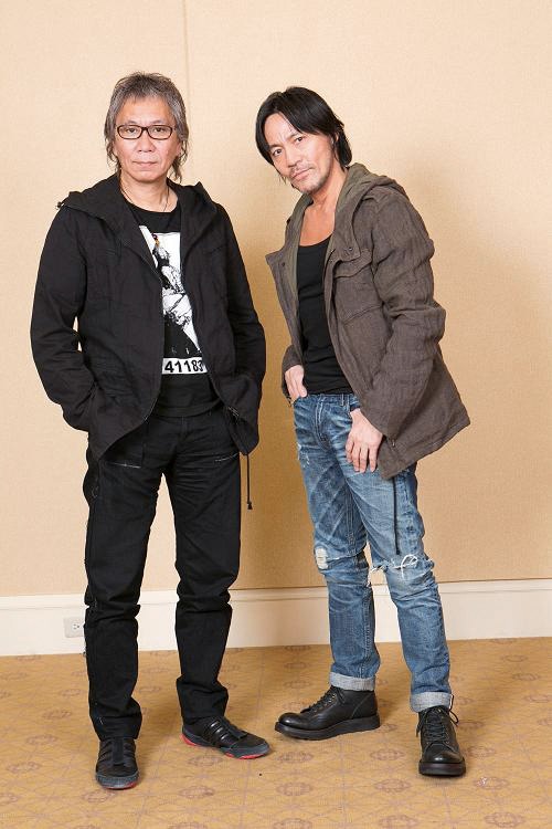今回のタッグで初対面を果たした三池崇史監督（写真左）と氷室京介（右）。