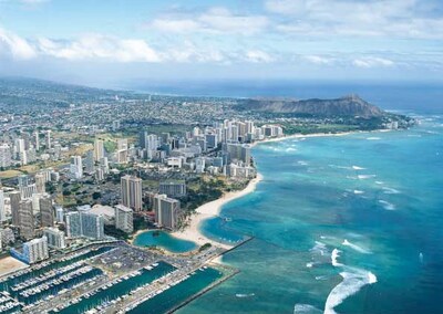 「HONOLULU EKIDEN & MUSIC 2013 produced by OTODAMA」が行われるホノルルの景色。