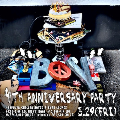 オールナイトイベント「BOY 4TH ANNIVERSARY PARTY」フライヤー