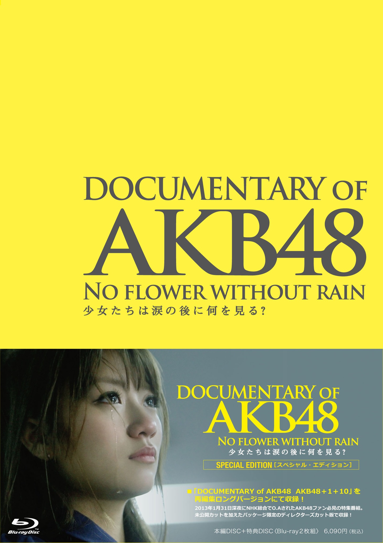 「DOCUMENTARY OF AKB48 NO FLOWER WITHOUT RAIN 少女たちは涙の後に何を見る？ スペシャルエディション」Blu-rayジャケット (C)2013「DOCUMENTARY  of  AKB48」製作委員会