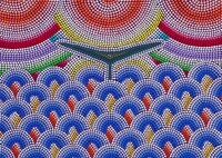 GOMAの点描画作品「くじらがいた海」。