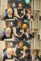 ぽこた（写真前列右）がゲストや視聴者に「川越スマイル」を伝授。