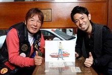 池沢早人師、河口恭吾（左から）。