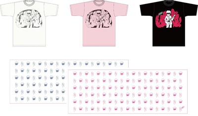 みうらじゅんがイラストを手がけた前野健太Tシャツと手ぬぐい。
