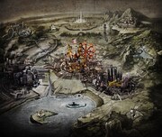 「アザレアの心臓」で描かれる仮想の街のイメージイラスト。