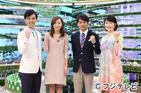 「アゲるテレビ」に出演する春風亭昇吉、西尾由佳理、中村光宏、佐々木恭子（写真左から）。 (C)フジテレビ