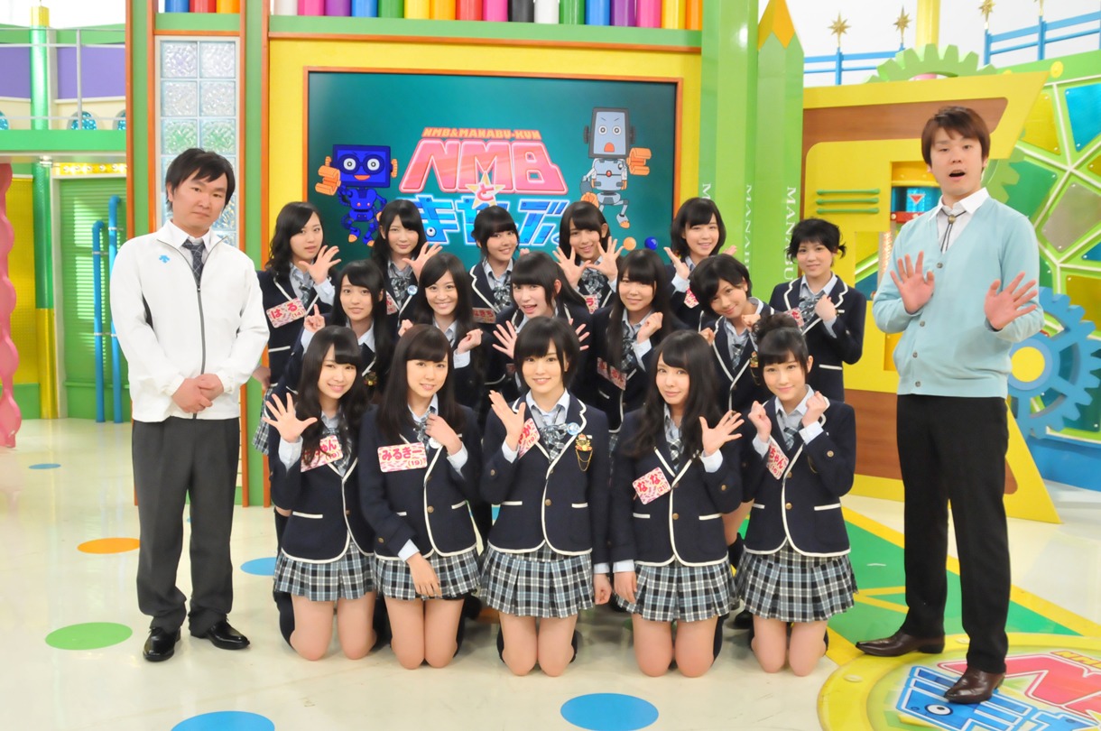 「NMBとまなぶくん」収録後の会見より。 (C)KTV