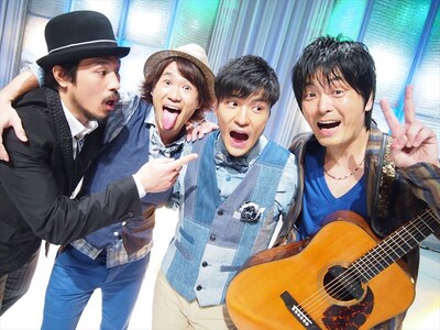 ナオト・インティライミ×森山直太朗×常田真太郎×押尾コータロー「カーニバる？」収録現場のオフショット。