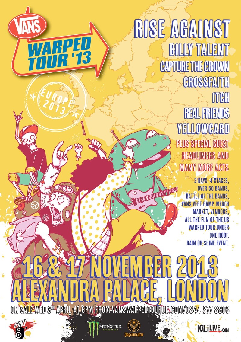 「VANS WARPED TOUR UK '13」フライヤー