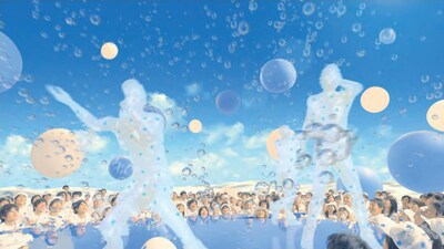 「カルピスソーダ」新テレビCMのワンシーン。