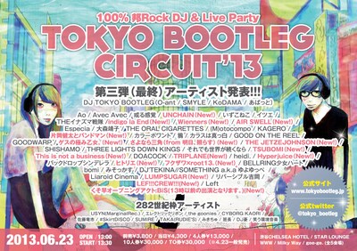 「TOKYO BOOTLEG CIRCUIT'13」フライヤー