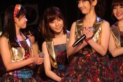 本日5月22日、東京・AKB48劇場での速報結果発表の様子。