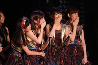 本日5月22日、東京・AKB48劇場での速報結果発表の様子。