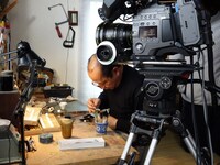 ソニー4K対応「ブラビア」CM「美へのこだわり」編撮影風景。